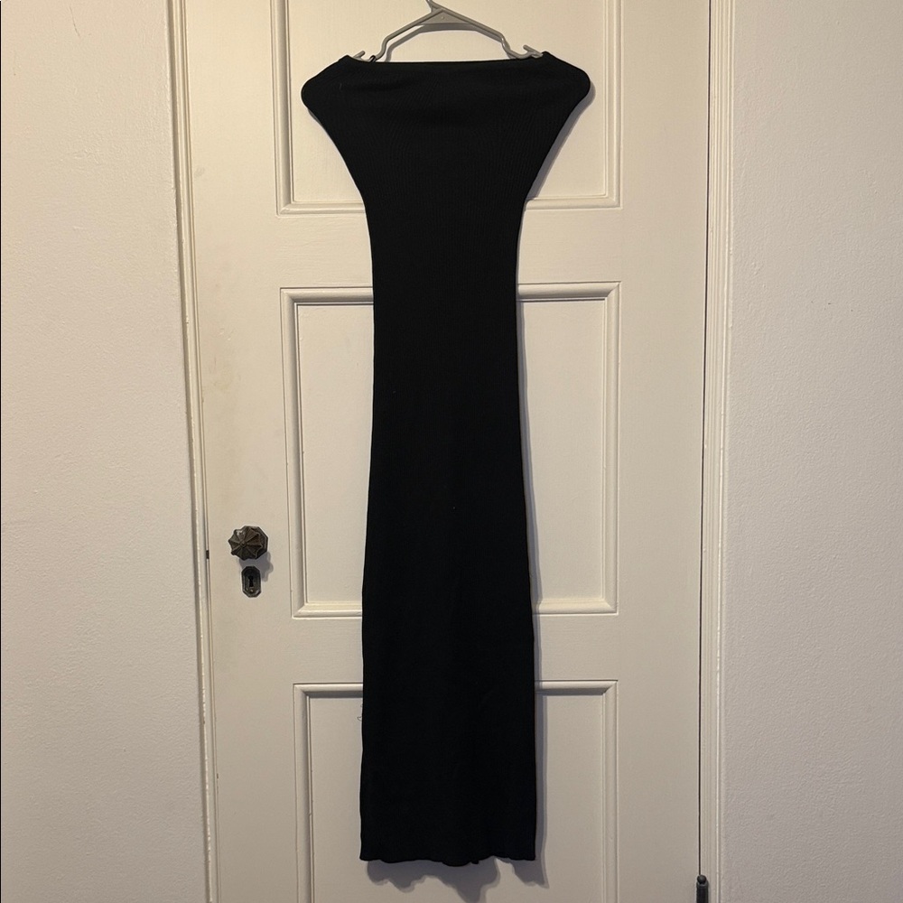 Bershka Black Off-Shoulder Maxi Dress